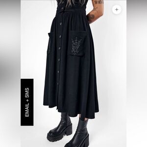 Mary Wyatt Kassandra Linen Button-Up Midi Skirt